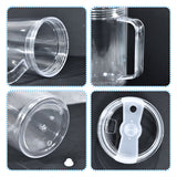 20 Pack GGblanks Glitter 40oz Clear Acrylic Snow Globe Cups Plastic Double Wall Tumbler with Pre Drilled Hole and Plug for UV DTF Transfer Wrap_GGblanks