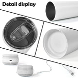 25 Pack CN Warehouse 20oz White Sublimation Music Speaker Tumblers with Colorful Speakers_GGblanks