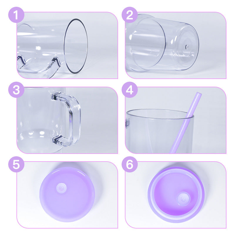 25 Pack 20oz Single Wall Acrylic Tumblers with Handle and Colorful Lid_GGblanks