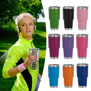 25 Pack China RTS Double Walled Stainless Steel Can Cooler Powder Coated Car Cups_GGblanks
