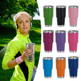25 Pack China RTS Double Walled Stainless Steel Can Cooler Powder Coated Car Cups_GGblanks