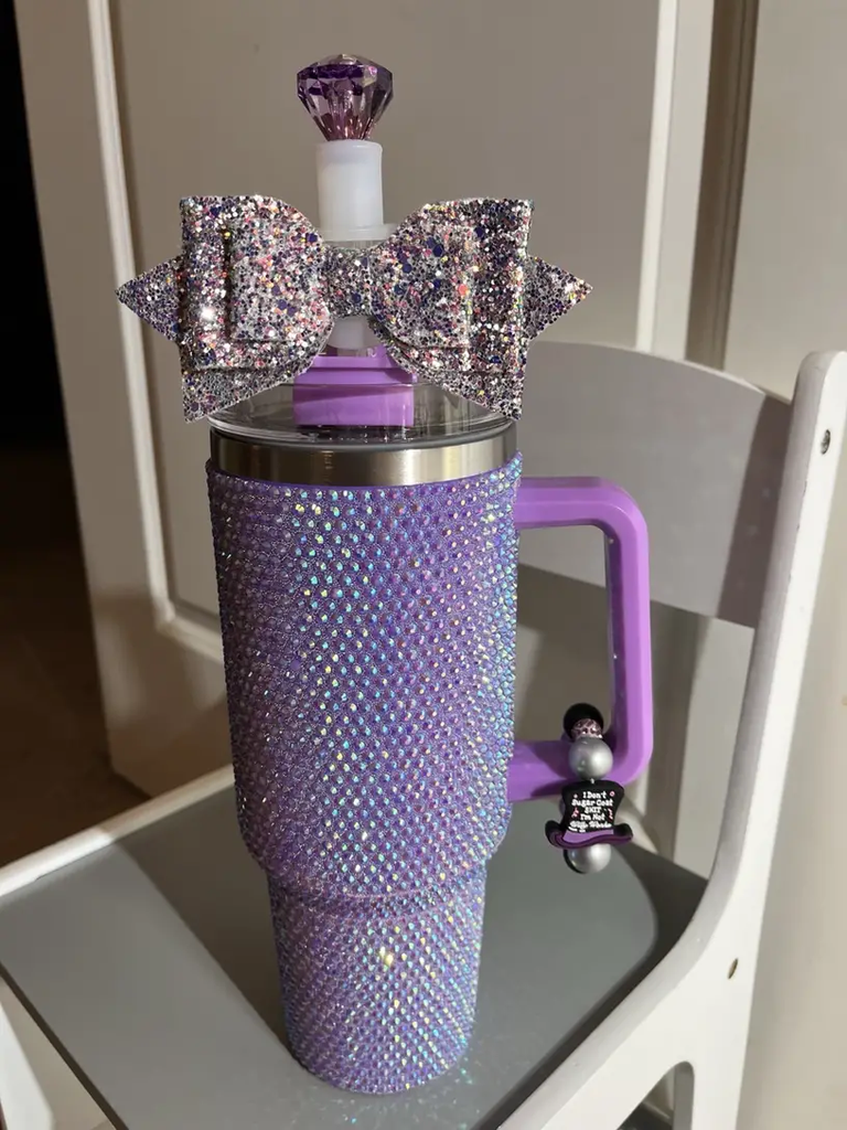 16 Pack 40oz H1.0 Colorful Rhinestone Full Coverd Bling Stanley Style Travel Mug Tumbler_GGbblanks
