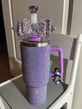 16 Pack 40oz H1.0 Colorful Rhinestone Full Coverd Bling Stanley Style Travel Mug Tumbler_GGbblanks