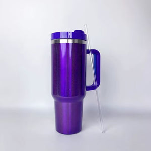 China RTS_Sublimation 40oz Rainbow paint H2.0  Cups with Handle Stanley Style Sold by Case-GGblanks