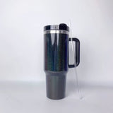 China RTS_Sublimation 40oz Rainbow paint H2.0  Cups with Handle Stanley Style Sold by Case-GGblanks