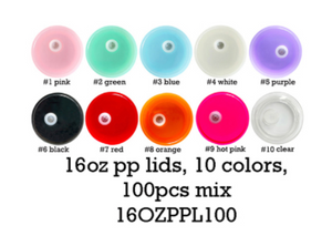 China RTS_Colorful Plastic lids for 16oz/20oz sublimation glass cans 16OZPPL100 -  GGblanks
