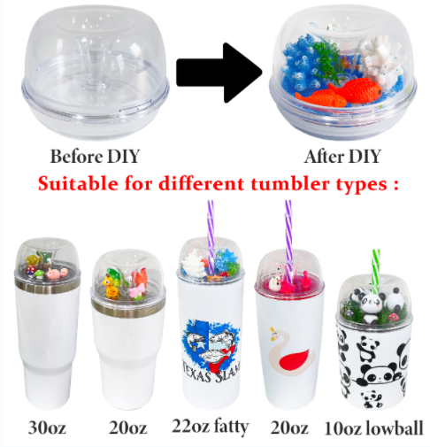Dome Lid Tumblers for Blank Sublimation and DIY 10oz Lowball 22oz Fatty  20oz Tumbler with Blank Dome Lid DIY Cup Topper for Glitter for Mini Resin  Figures - China Dome Lid Tumblers