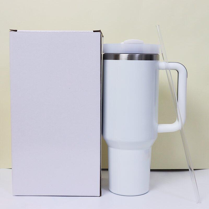 20 Pack 25 Pack 30oz/40oz H2.0 Blank Sublimation White Glossy Travel Tumbler with Handle_GGblanks