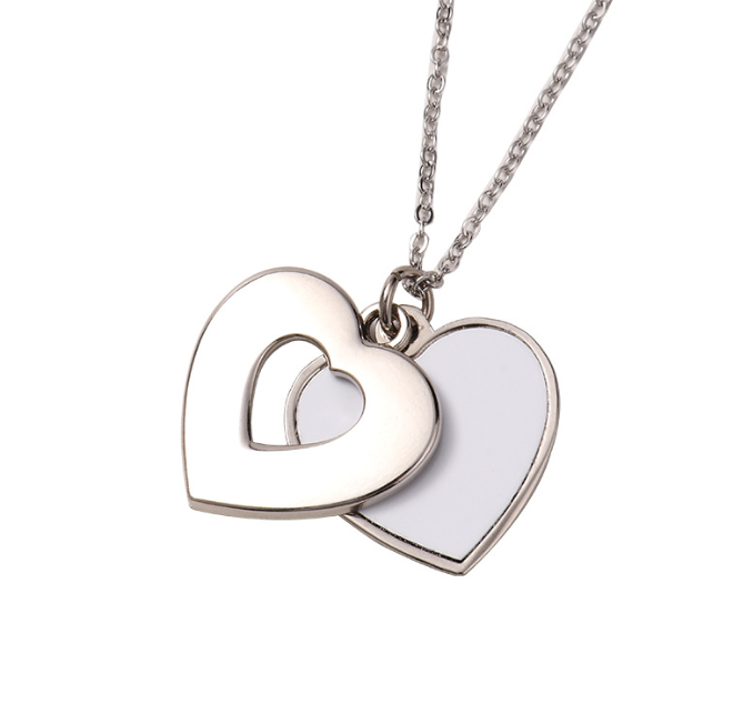 Ship from China 3-4weeks_ 2024 new hollow heart LOVE blank Valentine's Day necklace jewelry gift_50pcs_GGblanks