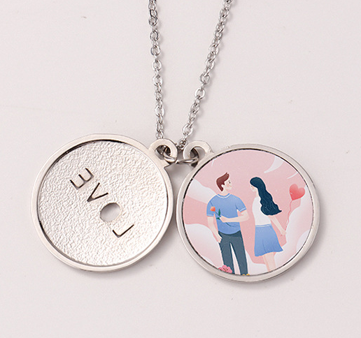 Ship from China 3-4weeks_ 2024 new hollow heart LOVE blank Valentine's Day necklace jewelry gift_50pcs_GGblanks