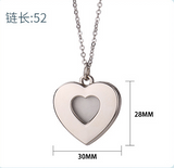 Ship from China 3-4weeks_ 2024 new hollow heart LOVE blank Valentine's Day necklace jewelry gift_50pcs_GGblanks