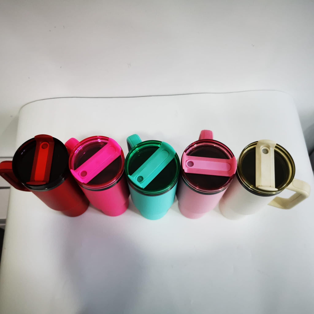 20 Pack 40oz Black Underneath Black Plated Black/Red/Pink/Blue/Light Pink/White/Yellow/Orange Tumblers for Laser Engraving_GGblanks
