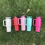 20 Pack 40oz Black Underneath Black Plated Black/Red/Pink/Blue/Light Pink/White/Yellow/Orange Tumblers for Laser Engraving_GGblanks