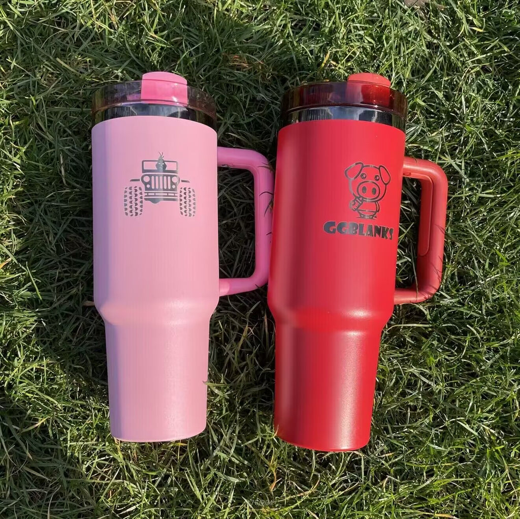20 Pack 40oz Black Underneath Black Plated Black/Red/Pink/Blue/Light Pink/White/Yellow/Orange Tumblers for Laser Engraving_GGblanks