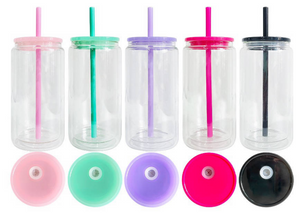 25 Pack USA RTS 12oz/15oz Pre Drilled Double Walled Snow Globe Glass Can with PP Lids_GGblanks