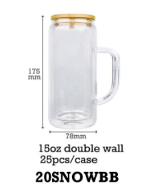25 Pack Mutiful Size 9oz/11oz/12oz/15oz/17oz/20oz Glass Jelly Macaron Mugs Blank Sublimation or Snow Globe_GGblanks