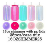 25 Pack 50 Pack 16oz Shimmer Cans Colorful Rainbow Glitter Beer Glass Can_GGblanks