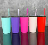 25 Pack Yeti Style 20oz Black Plated Red Chocolate Colorful Car Cups Power Coated Tumblers with Colorful Straws_GGblanks