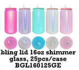 50 Pack 16oz Shimmer Glass Can With Bling Rhinestone Plastic Lids_GGblanks