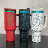 20 Pack Christmas 40oz H2.0 Tumbler with Plating Grinch Laser Engraving Design_GGblanks