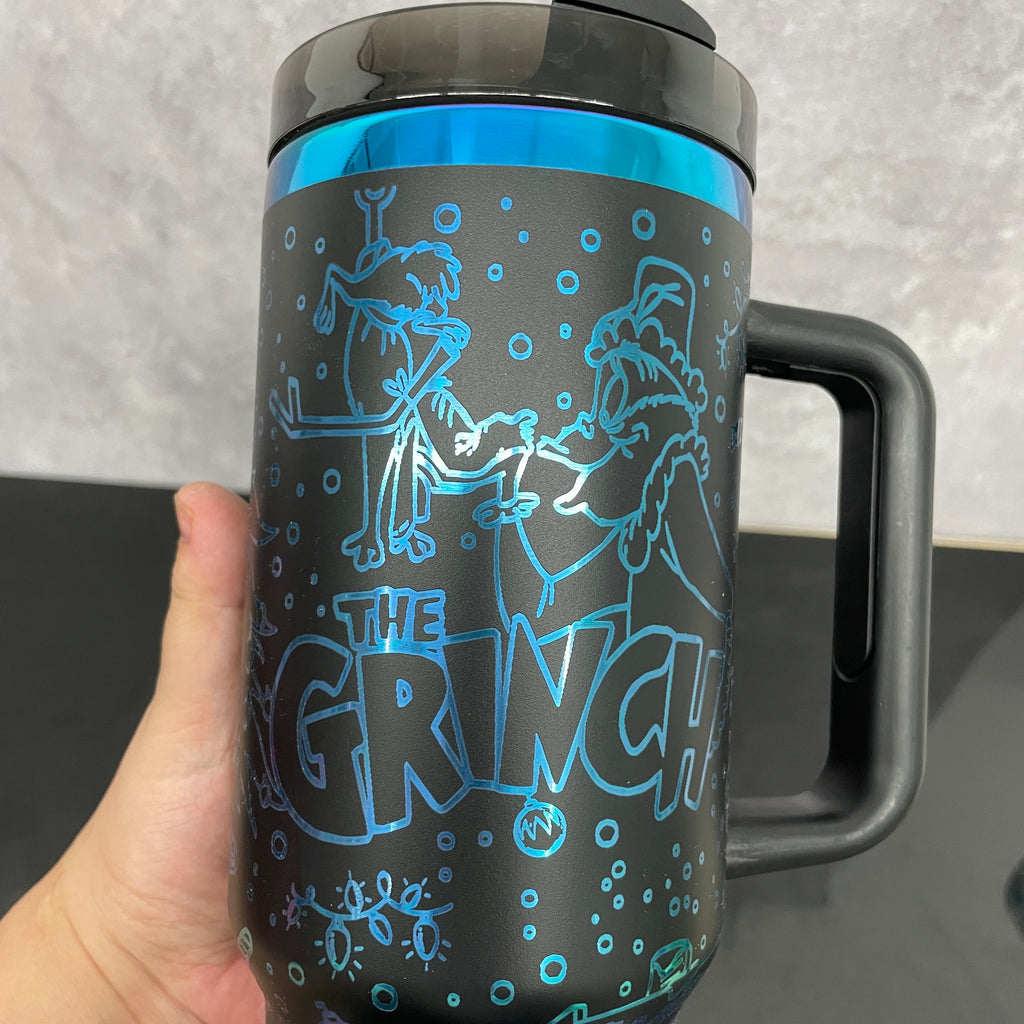 20 Pack Christmas 40oz H2.0 Tumbler with Plating Grinch Laser Engraving Design_GGblanks