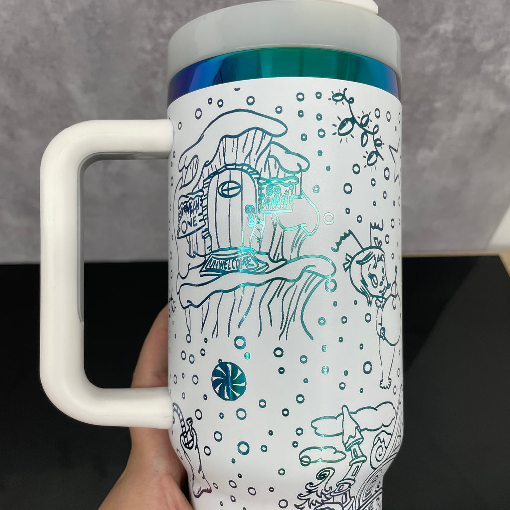 20 Pack Christmas 40oz H2.0 Tumbler with Plating Grinch Laser Engraving Design_GGblanks