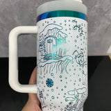 20 Pack Christmas 40oz H2.0 Tumbler with Plating Grinch Laser Engraving Design_GGblanks
