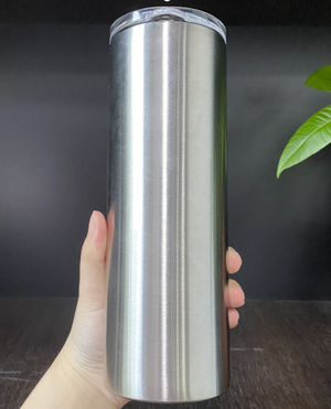 25 Pack 20oz Blank Sublimation Silver Skinny Straight Tumblers_GGblanks