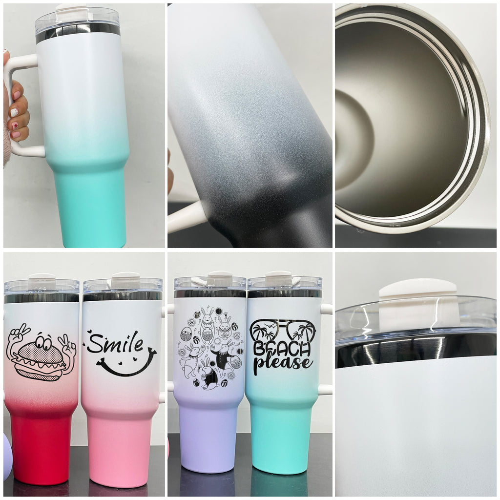 20 Pack GGblanks 40oz Black Plated/Blue Plated/Mirror Black Plated Pink/Ombre Powder Coated/Shimmer Black H2.0 Quencher Tumblers For Laser Engraving_GGblanks