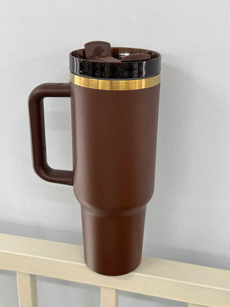 20 Pack Gold Plated Tumblers Dark Chocolate Brown H2.0 30oz 40oz Quencher Tumbler_GGblanks