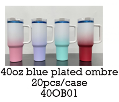 20 Pack GGblanks 40oz Black Plated/Blue Plated/Mirror Black Plated Pink/Ombre Powder Coated/Shimmer Black H2.0 Quencher Tumblers For Laser Engraving_GGblanks