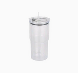 24 Pack 17oz Plastic Water Bottles with Colorful Straws and Clear Lids_GGblanks