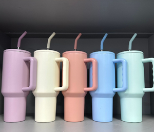 20 Pack 40oz Pink Cream Orange Blue Green Large Tumblers for Sublimation_GGblanks