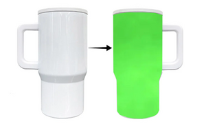 25 Pack 20oz Glow in Dark White Blank Sublimation Kids Handle Tumblers with Leak Proof Straw Lids_GGblanks