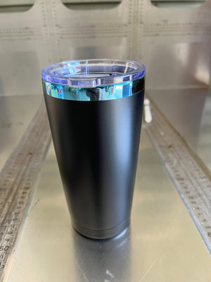 25 Pack 20oz Blue Plated Black Cream Powder Coated Car Cups for Laser Engraving_GGblanks