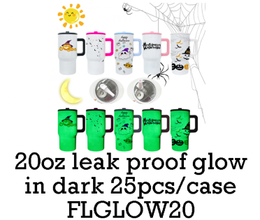 20 Pack 25 Pack GITD Blank Sublimation 20oz 40oz Tumbler with Leakproof Straw Lids_GGblanks