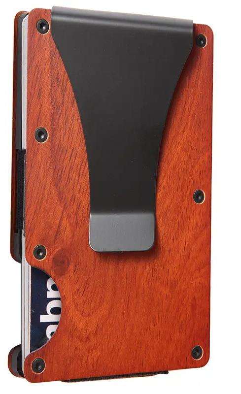 30 Pack China Warehouse Wooden Aluminum RFID Blocking Wallet Slim Front Pocket_GGblanks
