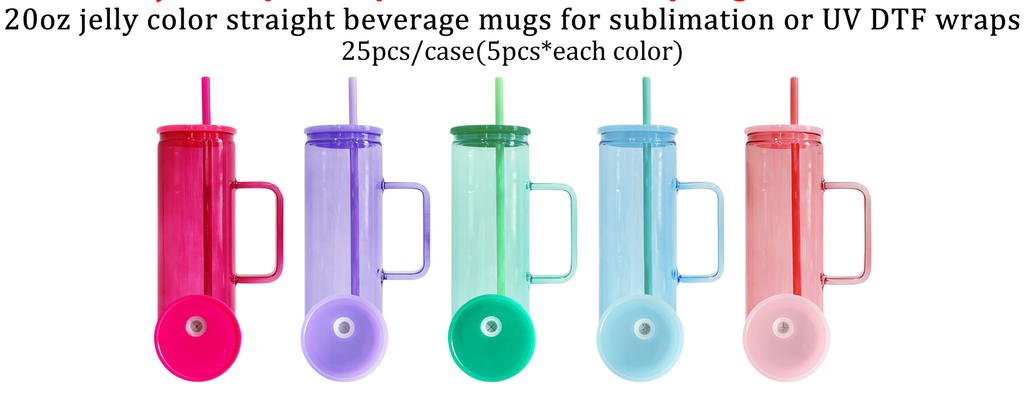 25 Pack Mutiful Size 9oz/11oz/12oz/15oz/17oz/20oz Glass Jelly Macaron Mugs Blank Sublimation or Snow Globe_GGblanks