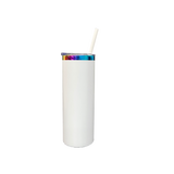 25 Pack 20oz Powder Coated Stainless Steel Straight Skinny Tumbler Rainbow Plated Rainbow Underneath Tumbler for Laser Engraving_GGblanks