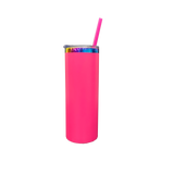 25 Pack 20oz Powder Coated Stainless Steel Straight Skinny Tumbler Rainbow Plated Rainbow Underneath Tumbler for Laser Engraving_GGblanks