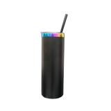 25 Pack 20oz Powder Coated Stainless Steel Straight Skinny Tumbler Rainbow Plated Rainbow Underneath Tumbler for Laser Engraving_GGblanks