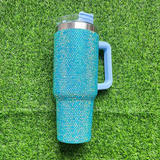 16 Pack 40oz H1.0 Colorful Rhinestone Full Coverd Bling Stanley Style Travel Mug Tumbler_GGbblanks