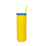 25 Pack 20oz Powder Coated Stainless Steel Straight Skinny Tumbler Rainbow Plated Rainbow Underneath Tumbler for Laser Engraving_GGblanks