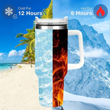 16 Pack 40oz 5D Leopard Printed Travel Mugs with Handle Insulated Stainless Steel Vacuum_GGblanks