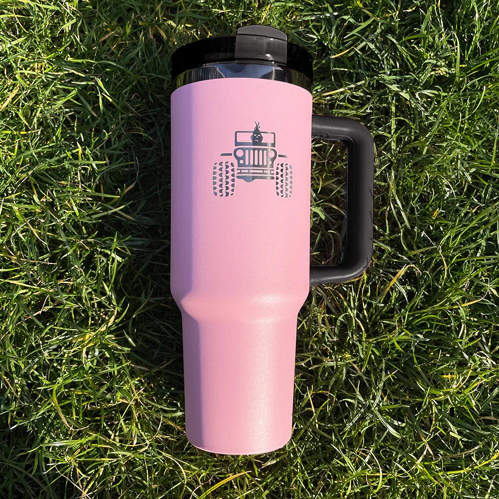 20 Pack USA RTS Pink Powder Coated Mirror Black Plated Underneath 40oz H2.0 Quencher Tumblers_GGblanks