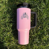 20 Pack USA RTS Pink Powder Coated Mirror Black Plated Underneath 40oz H2.0 Quencher Tumblers_GGblanks