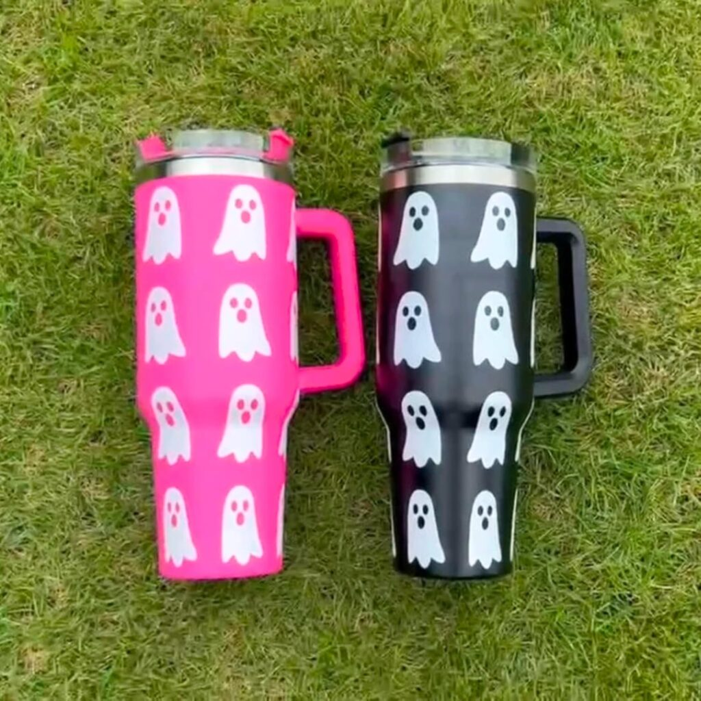 20 Pack 40oz Ghost Tumbler with Handle Halloween Coffee Tumbler_GGblanks