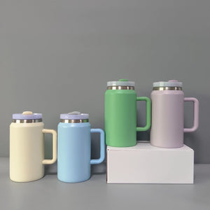 China RTS_50oz Stainless Steel Double Walled Tumblers Solid Color Car Cups with Handle_GGblanks