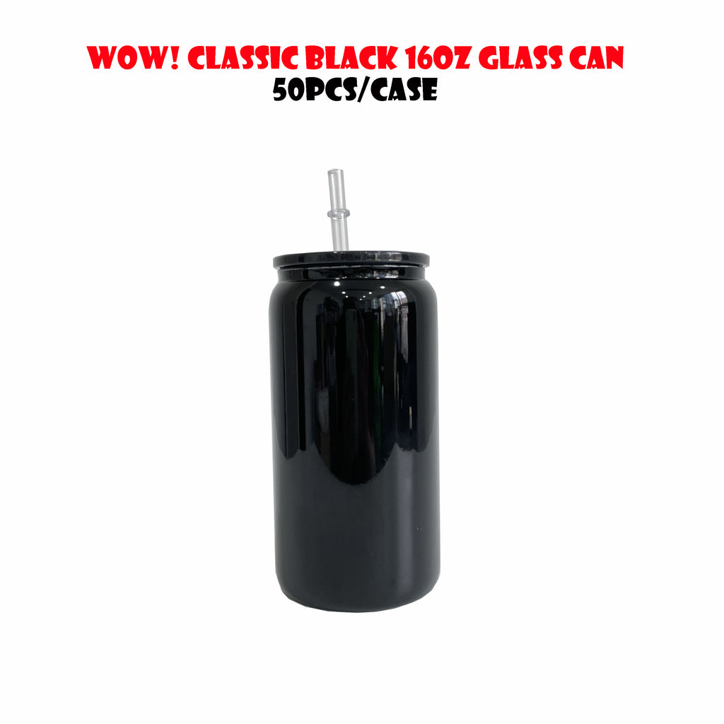 50 Pack 16oz Black Glass Can with PP Lids_GGblanks