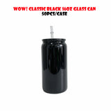 50 Pack 16oz Black Glass Can with PP Lids_GGblanks